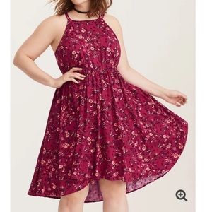 Pink Butterfly Print Dress